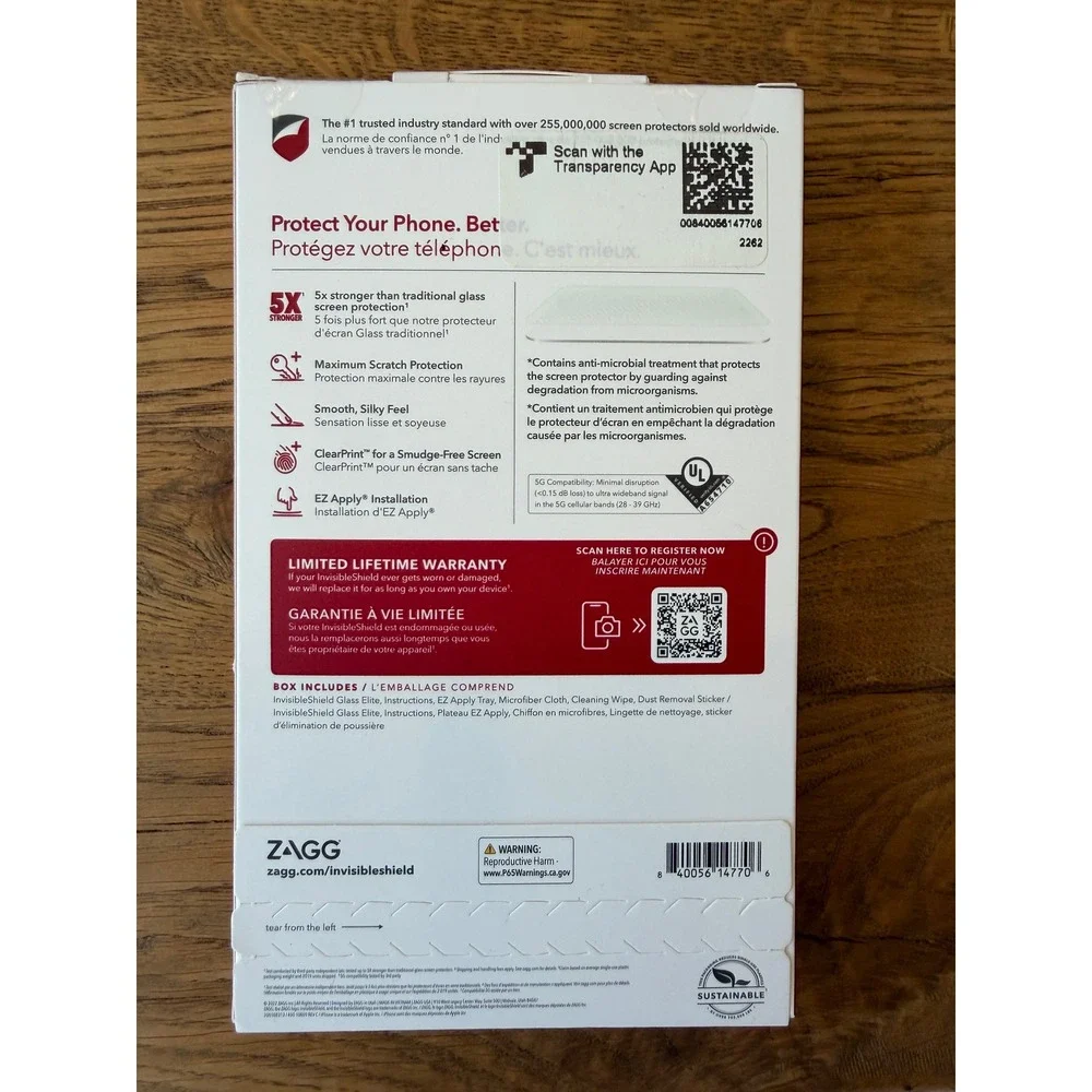 ZAGG InvisibleShield Glass Elite iPhone 14 13 13 Pro Screen Protector 200109961